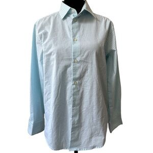 Women’s Chaps Blue Button Down Shirt Classic Cotton - L